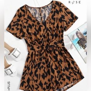 Animal print romper